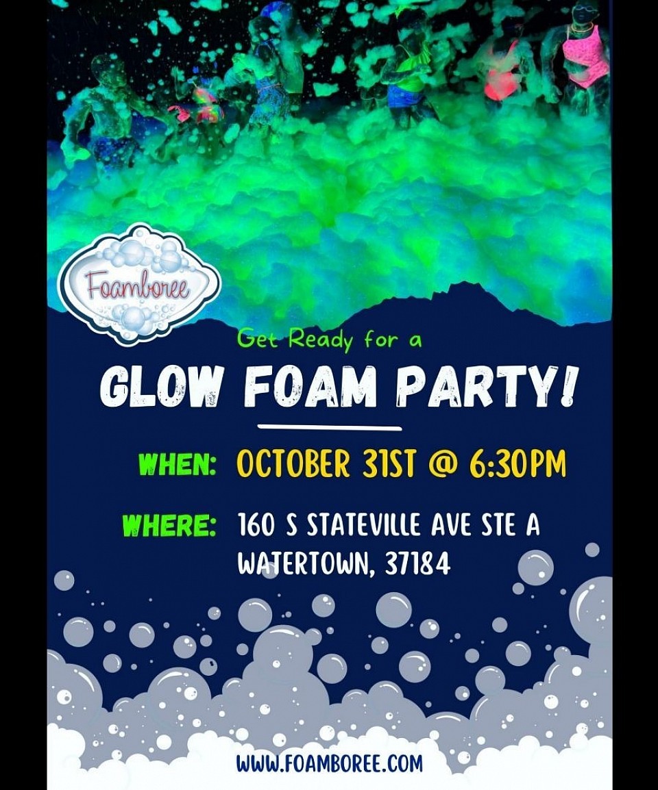 Glow foam party oct 31st @6:30pm