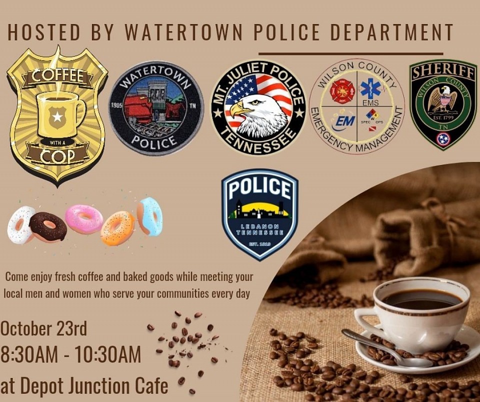 Coffee with a cop oct 23rd 8:30-10:30am
